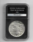 1924P  PEACE $1--90% SILVER DOLLAR-- GENUINE UNCIRCULATED BY PCS STAMPS & COINS