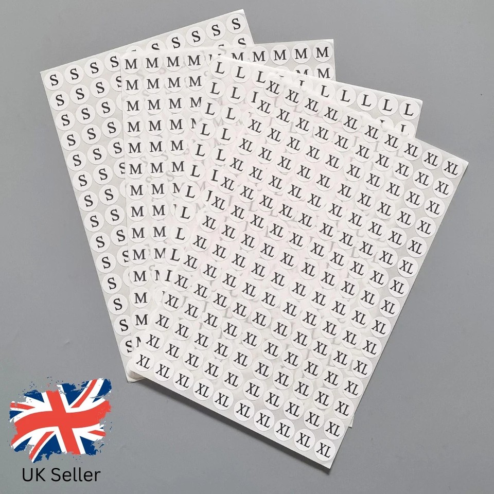 Kleidergrößenetikett Aufkleber 150 Stück selbstklebend Online Einzelhandel Shop Auto Boot