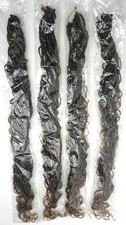 4-pk Faux Extensions Bohemian Curly Style Long 29" Mixed Brown/Caramel Crochet