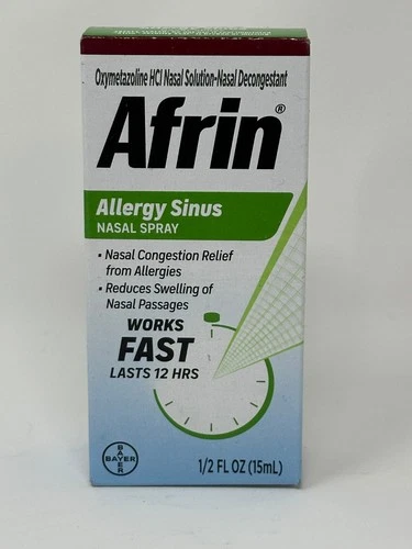 Afrin 12 Hour Relief Allergy Sinus Nasal Spray Nasal Decongestant 0.5 Oz 6 Pack