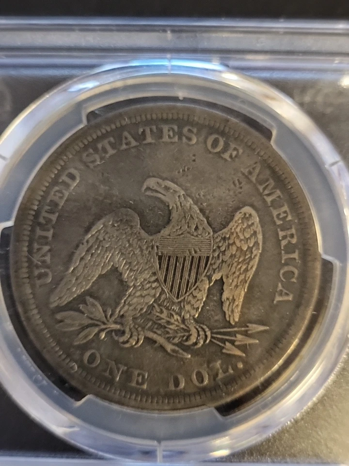 1841 $1 graduación profesional VF20 - dólar Liberty Seated - fecha de acuñación baja Foto 4 de 4