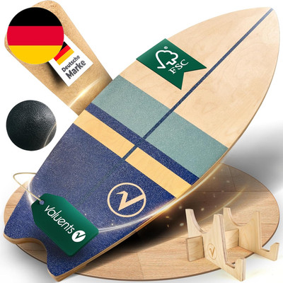 Balance Board Aus Holz in Surfboard Form Inkl. Rolle Für Neuromuscular Response 