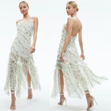 Alice + Olivia Sondra Lace Ruffle Maxi Dress Georgia Floral SIZE 2