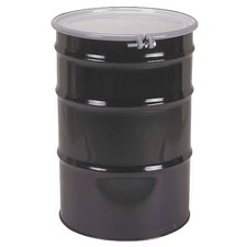 Open Head Transport Drum, Carbon Steel, 55 Gal, Unlined, Black, Drou55-1413
