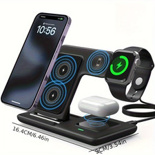 3 In 1 Fast Charging Station, Folding Wireless Charger Stand For IPhone/Apple