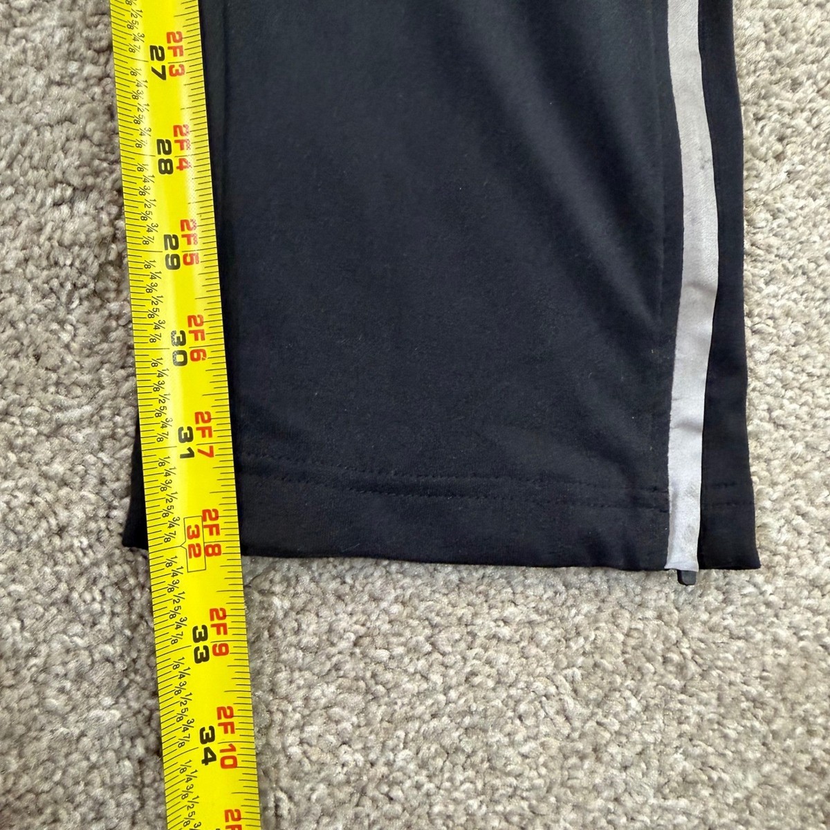 Asics Track Pants Mens M Black Reflective Stripe Zipper Pockets Running Joggers View 6