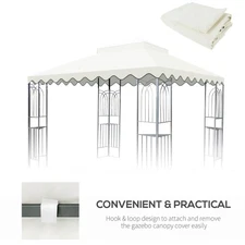 Double-Layer Pavilion Tent Roof Cover with Wavy Edging (Frame Not Included)