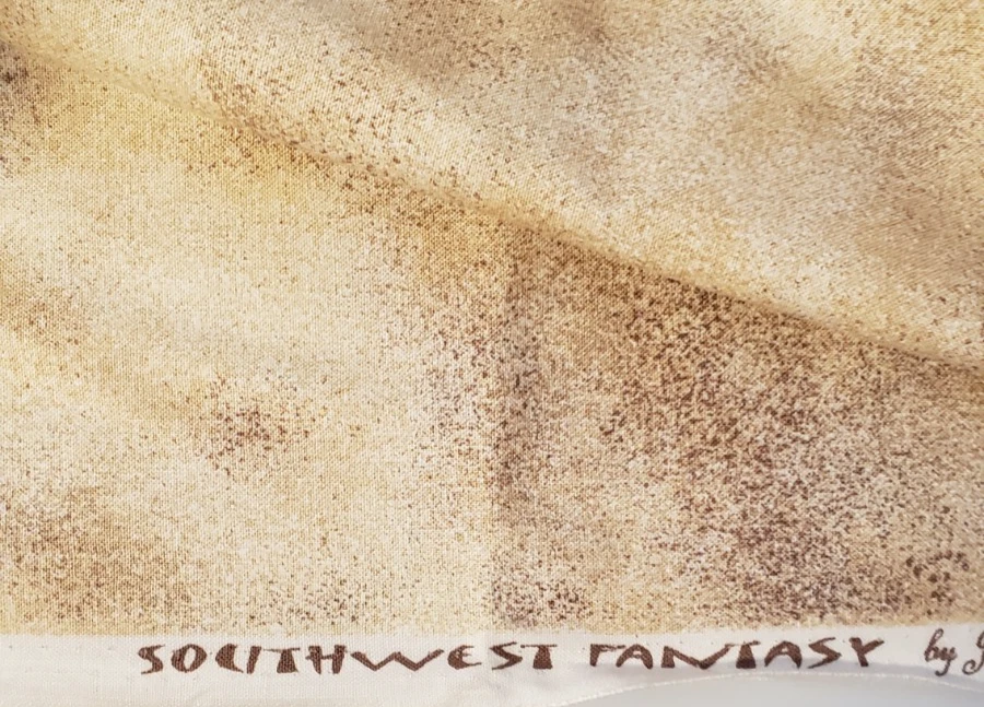 Tela Southwest Fantasy 3 yardas + 4" Joyce Straus Northcott beige marrón moteado Foto 2 de 4