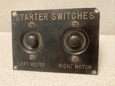 Vintage Twin Aircraft Motor Push Button Starter Switch Panel For Left And Right