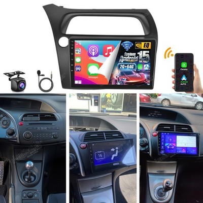 2+64G Android 15 Für Honda Civic VIII Hatchback 2006-2011 Autoradio Carplay KAM