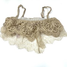 NEW Victorias Secret Size Small Bra Bralette Beige Floral Lace Flounce 3777