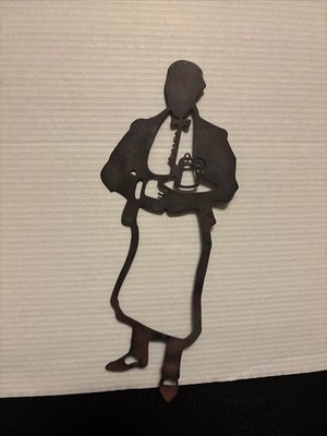 Bistro Waiter Silhouette Wall Art Metal 15 1/4  x 6 