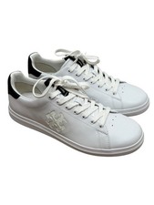 TORY BURCH DOUBLE T HOWELL COURT WHITE / CRETA LEATHER SNEAKER SIZE 10M