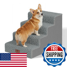 AKC 4-Step Pet Stairs   Durable, Non-Slip Steps for Small Dogs and Cats, Washabl