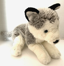 ANIMAL ALLEY Plush Husky Pup 17" Toys R Us 2009 Stuffed Gray White Wolf
