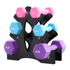 AUXSOUL 1 Pack Dumbbell Rack Stand, 3 Tier Dumbbell Bracket Free Hand Weight