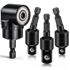 Flexible Drill Bit Extension Set with Right Angle Attachment, 360° Rotatable ...