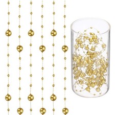 16.4 Feet Pearl String 3-8mm Faux Beaded String Chain Copper