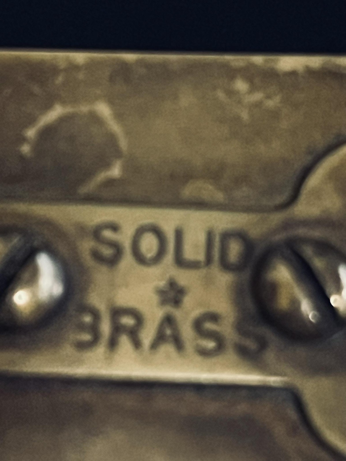 Solid Brass Belt Buckle Mens Rectangular Wood Inl… - image 3