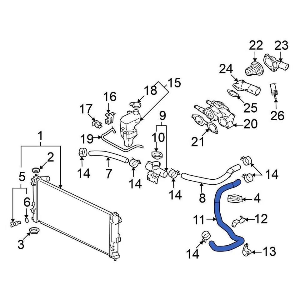For Mitsubishi Lancer 2008-2013 Mitsubishi 1370A194 Lower Radiator Coolant Hose - Image 2 of 3