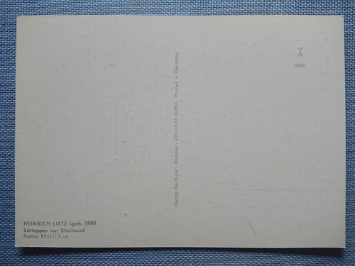 alte Ansichtskarte Postkarte AK Heinrich Lietz Schlepper vor Stralsund DDR - Bild 2 von 2