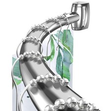 Silver Curved Shower Curtain Rod 42-78 In Adjustable Bowed 42-78",