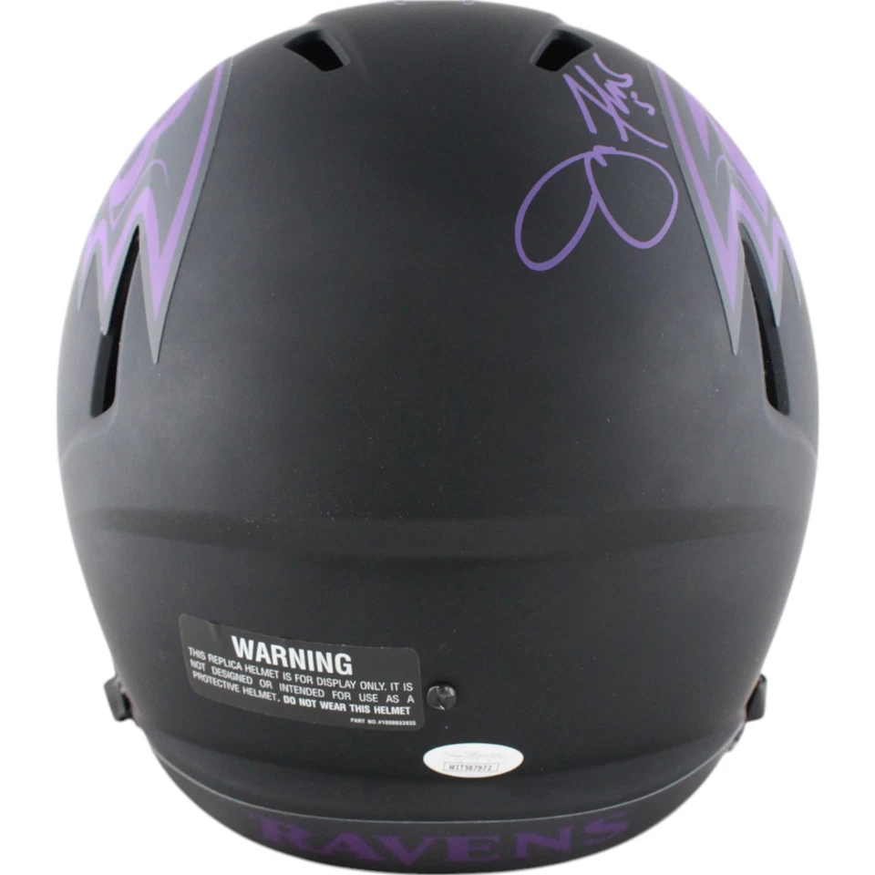 Casco Joe Flacco Autografiado/Firmado Baltimore Ravens F/S Eclipse JSA 49684 Foto 4 de 4