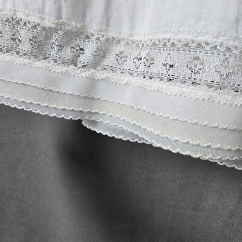 Vintage Cotton Full Slip White Lace Trimmed 34 Bust Flawed - Picture 8 of 10
