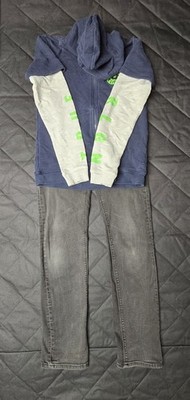 True Religion Boys Hoodie M & 7 For All Mankind Slimmy Jeans Size 14 Outfit Set