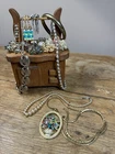Mostly Vintage Lot Costume Jewelry 16 Pcs Necklaces Earrings Pins Ring Bracelet