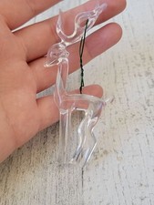 Acrylic clear plastic reindeer deer ornament Xmas decor