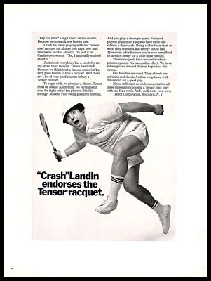 1970 Tensor Tennis Racquet Vintage PRINT AD Sports Steel Equipment B&W 1970s 