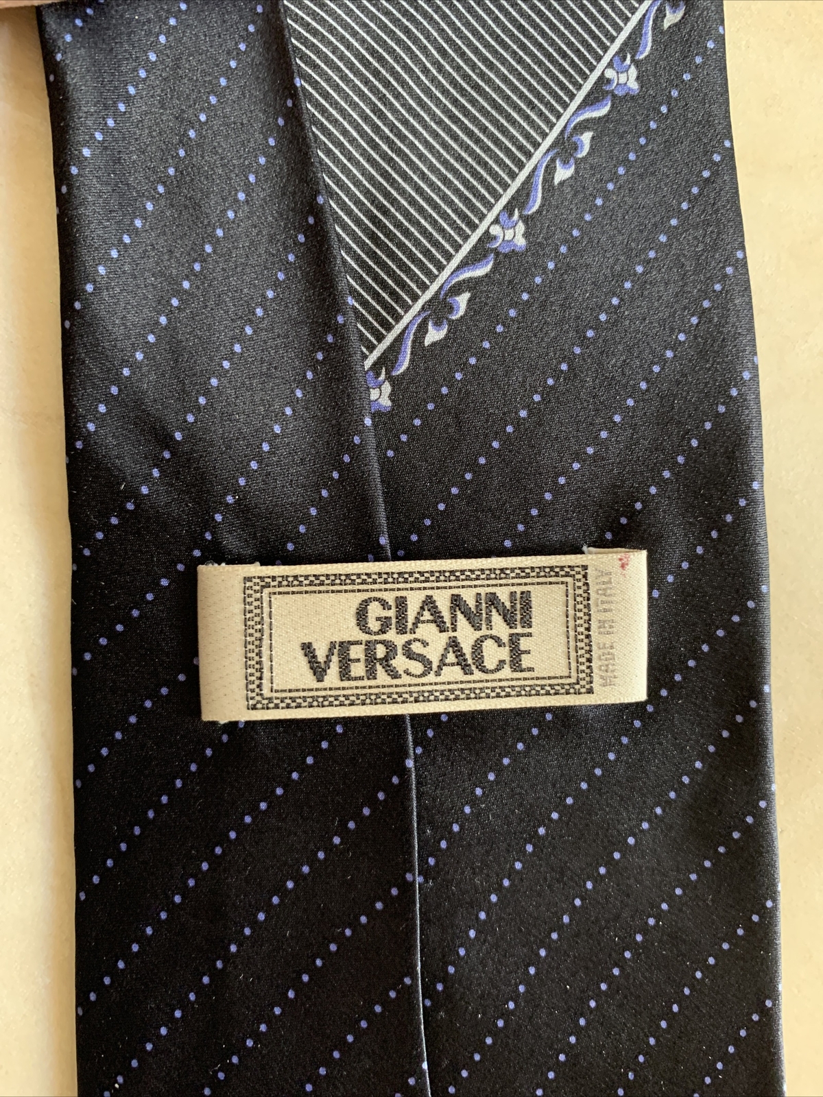 Versace Diagonal Geometric Pattern Silk Necktie N… - image 3