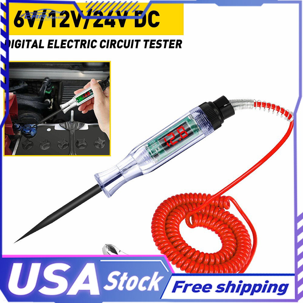 Digital Electric Circuit Tester 6V/12V/24V Light Test Car LCD Boat RV Motorcycle