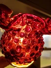 SALE! WAS 35. VTG MCM  FENTON AMBERINA RED HOBNAIL GLASS BOWL VASE