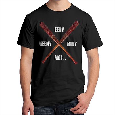 Walking Dead T-Shirt Lucille Eeny Meeny Miny Moe Negan's Bat 3209