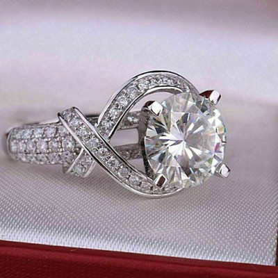 Expensive Brilliant Cut White Solitaire Simulated Sapphire Women's Wedding Ring