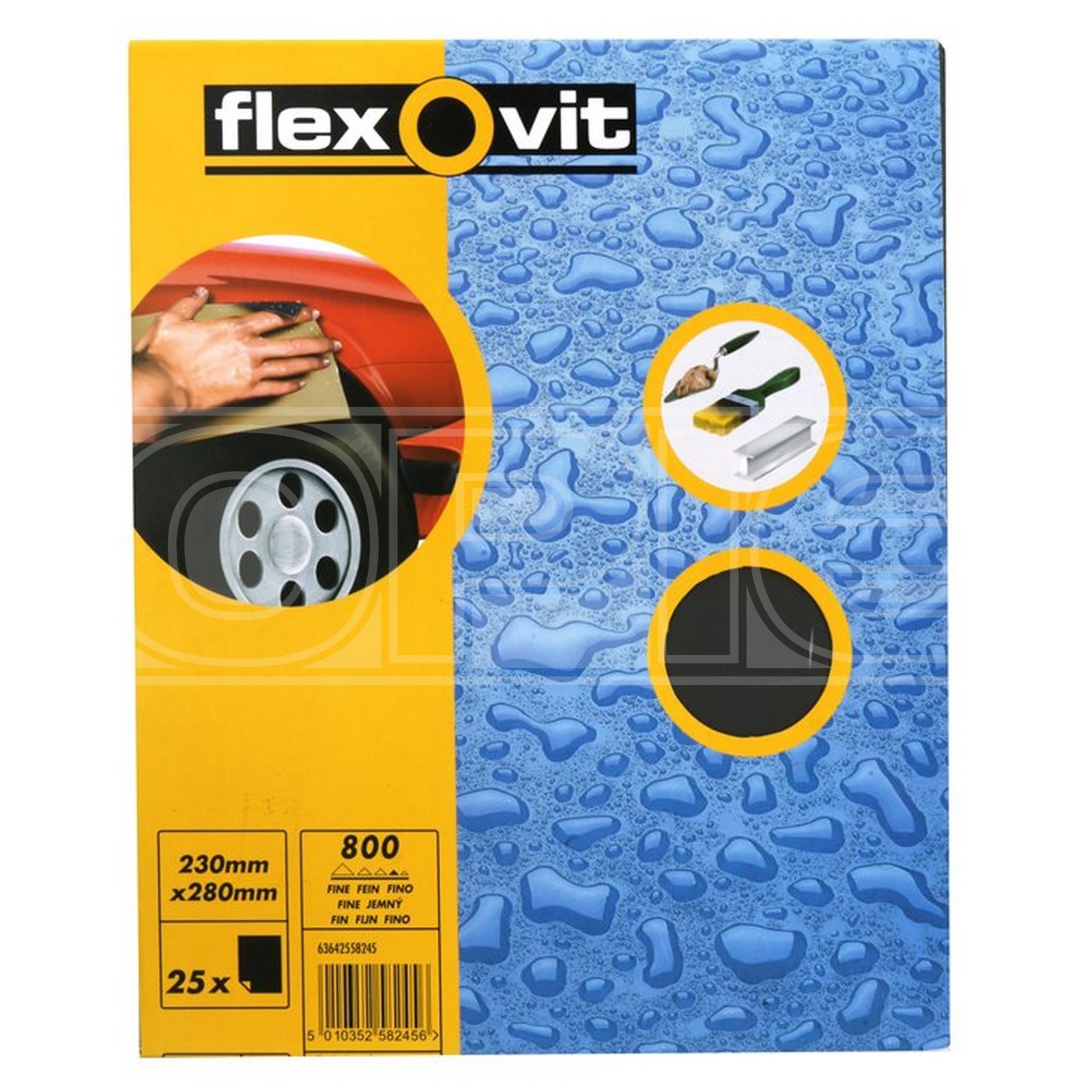 Wet & Dry Paper P800 - Pack of 25 - Highly Flexible - Flexovit 63642558245