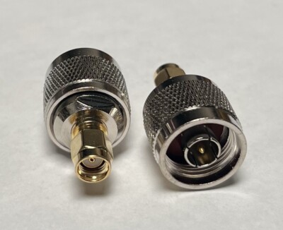 N Type Male to RP-SMA Male Plug Straight 2 PACK RF Coaxial Adapter USA