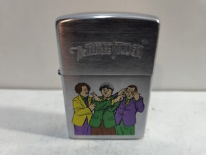 NOS Zippo Lighter Three Stooges Silly Men Brushed Chrome Sticker  7187/33
