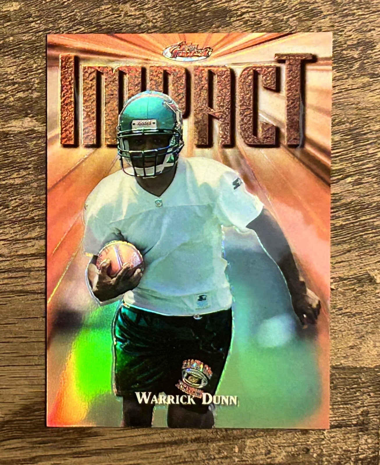 1997 Finest Refractor Tampa Bay Buccaneers Football Card #270 Warrick Dunn RC