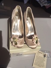 DUNE HEELS SHOES SIZE 5.5/38 SATIN GEM DECORATION WEDDING CRUISE X LOVE ISLAND