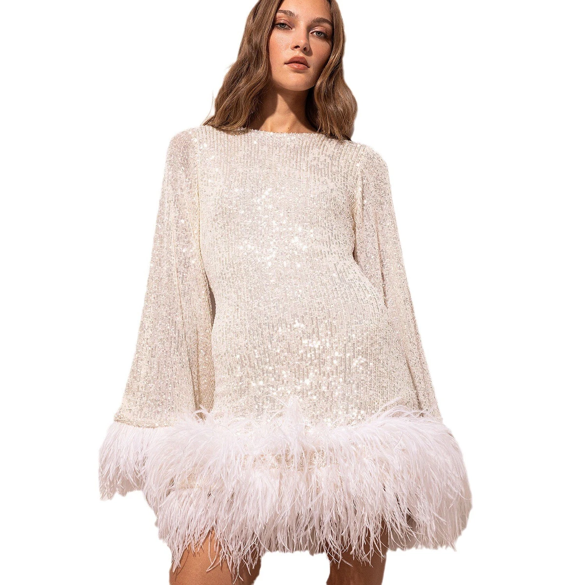 fur trimmed dress long sleeve ASOS DESIGN long sleeve with square neck mesh mini dress with fur trim skirt in floral print