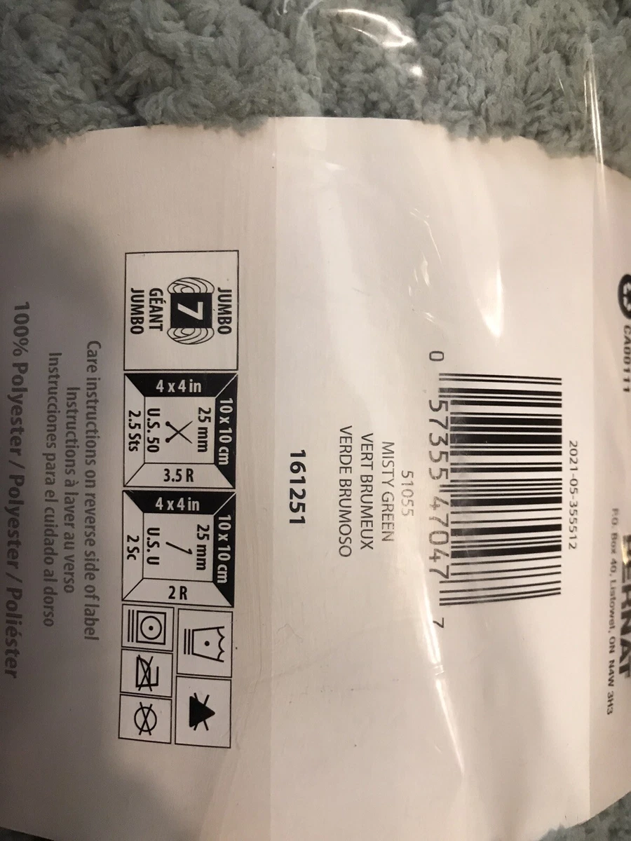 Bernat Blanket Big Yarn Chunky Yarn Misty Green 51055 7 Jumbo for sale