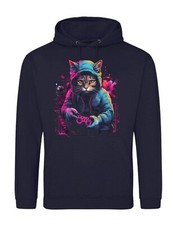 Gaming Katze Herren Hoodie Pullover Fun Statement Zocker Gamer Lustig