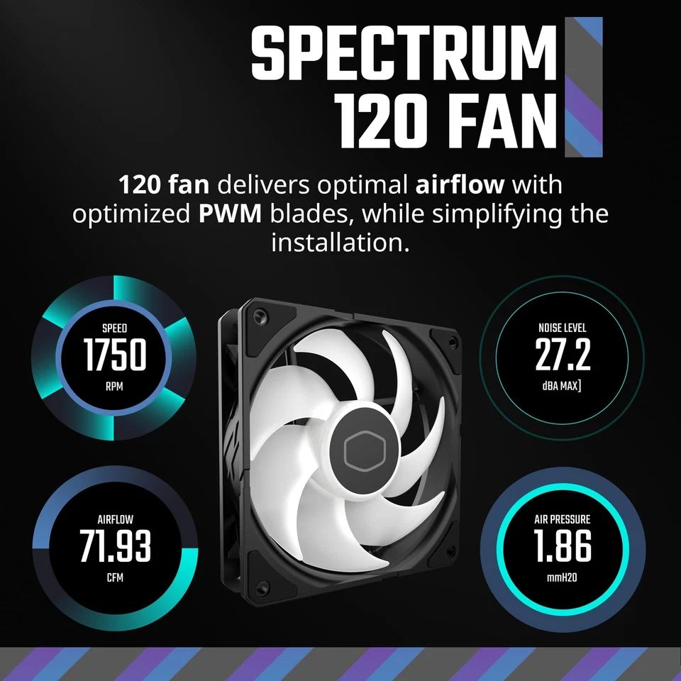 Cooler Master Hyper 212 Spectrum V3 CPU Cooler for AMD R7 Intel i7 152mm - Image 4 of 4