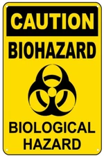 Caution Biohazard Biological Hazard Funny Man Cave Art 8x12 Aluminum Metal Sign