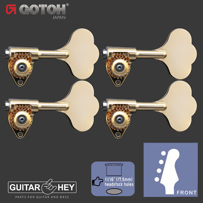 NEW Gotoh GBU510C-12 Bass 4-STRING Tuners 4-inline 11/16'' Clover Key - GOLD