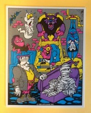 VTG 80s Applause Monsters HALLOWEEN Sticker Sheet, Ghost Mummy Frankenstein Rare