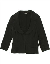 Liu Jo Womens 2 Button Blazer Jacket It 44 Medium Black Cotton Bf72
